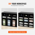 Wood Literature Organizer 24 Compartments File Sorter Black