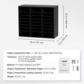 Wood Literature Organizer 24 Compartments File Sorter Black