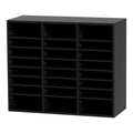 Wood Literature Organizer 24 Compartments File Sorter Black