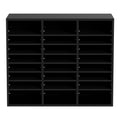 Wood Literature Organizer 24 Compartments File Sorter Black