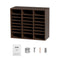 Wood Literature Organizer 24 Compartment File Sorter Brown