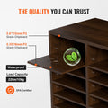 Wood Literature Organizer 24 Compartment File Sorter Brown