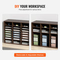 Wood Literature Organizer 24 Compartment File Sorter Brown