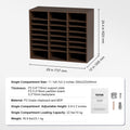 Wood Literature Organizer 24 Compartment File Sorter Brown