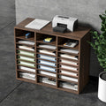 Wood Literature Organizer 24 Compartment File Sorter Brown