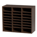 Wood Literature Organizer 24 Compartment File Sorter Brown