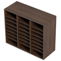 Wood Literature Organizer 24 Compartment File Sorter Brown