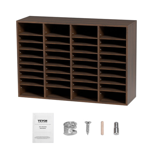 Literature Organizers, 36 Compartments Office Mailbox with Adjustable Shelves, Wood Literature Sorter 997x305x680 mm for Office, Home, Classroom, Mailrooms Organization, EPA Certified Brown