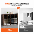 Literature Organizer 36 Compartment Wood Mailbox 997x305x680mm Brown