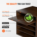 Wood Literature Organizer 5 Compartments Adjustable File Sorter