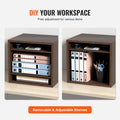 Wood Literature Organizer 5 Compartments Adjustable File Sorter