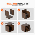 Wood Literature Organizer 5 Compartments Adjustable File Sorter