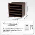Wood Literature Organizer 5 Compartments Adjustable File Sorter
