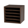 Wood Literature Organizer 5 Compartments Adjustable File Sorter