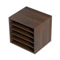Wood Literature Organizer 5 Compartments Adjustable File Sorter