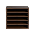 Wood Literature Organizer 5 Compartments Adjustable File Sorter