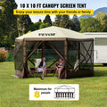 Pop-up Camping Gazebo 6 Sided 10x10 Canopy Shelter Sun Shade