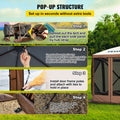 Pop-up Camping Gazebo 6 Sided 10x10 Canopy Shelter Sun Shade