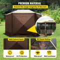 Pop-up Camping Gazebo 6 Sided 10x10 Canopy Shelter Sun Shade