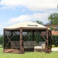 Pop-up Camping Gazebo 6 Sided 10x10 Canopy Shelter Sun Shade