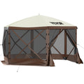 Pop-up Camping Gazebo 6 Sided 10x10 Canopy Shelter Sun Shade
