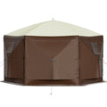 Pop-up Camping Gazebo 6 Sided 10x10 Canopy Shelter Sun Shade