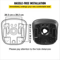 Universal Lawn Tractor Seat Replacement, Compact High Back Mower Seat, Black Vinyl Forklift Seat, Central Drain Hole Skid Steer Seat with Mounting Bolt Patterns of 8