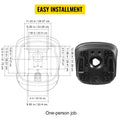 Universal Lawn Tractor Seat Replacement, Compact High Back Mower Seat, Black Vinyl Forklift Seat, Central Drain Hole Skid Steer Seat with Mounting Bolt Patterns of 8