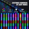 2x 3ft RGB LED Whip Lights App Remote Control UTV ATV Truck