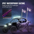 2x 3ft RGB LED Whip Lights App Remote Control UTV ATV Truck