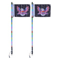2x 3ft RGB LED Whip Lights App Remote Control UTV ATV Truck