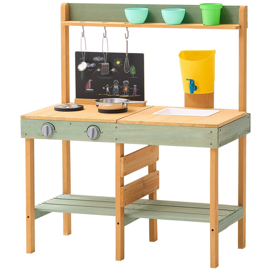 Wooden Mud Kitchen Outdoor Toy Play Set Kids Pretend Playset