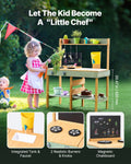 Wooden Mud Kitchen Outdoor Toy Play Set Kids Pretend Playset
