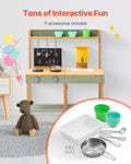 Wooden Mud Kitchen Outdoor Toy Play Set Kids Pretend Playset