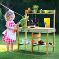 Wooden Mud Kitchen Outdoor Toy Play Set Kids Pretend Playset