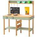 Wooden Mud Kitchen Outdoor Toy Play Set Kids Pretend Playset