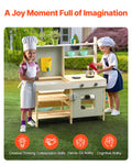 Wooden Mud Kitchen Outdoor Toy Play Set Kids Pretend Playset