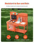 Wooden Mud Kitchen Outdoor Toy Play Set Kids Pretend Playset
