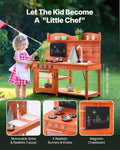 Wooden Mud Kitchen Outdoor Toy Play Set Kids Pretend Playset