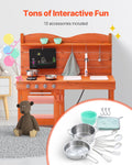 Wooden Mud Kitchen Outdoor Toy Play Set Kids Pretend Playset