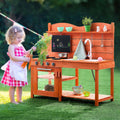 Wooden Mud Kitchen Outdoor Toy Play Set Kids Pretend Playset