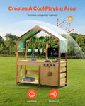 Wooden Mud Kitchen Outdoor Play Set Kids Pretend Playset Toy