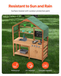 Wooden Mud Kitchen Outdoor Play Set Kids Pretend Playset Toy