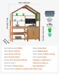 Wooden Mud Kitchen Outdoor Play Set Kids Pretend Playset Toy