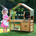 Wooden Mud Kitchen Outdoor Play Set Kids Pretend Playset Toy