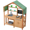Wooden Mud Kitchen Outdoor Play Set Kids Pretend Playset Toy