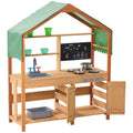 Wooden Mud Kitchen Outdoor Play Set Kids Pretend Playset Toy