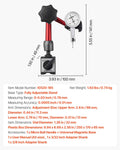 Dial Test Indicator with Universal Magnetic Base and Storage Case, 0.01 mm Accuracy, 0-0.76 mm Range, Micro Ball Handle for Narrow Area Measurement, Industrial Machining & Inspection