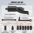 Torque Multiplier, Heavy Duty Torque Multiplier Wrench Set, 1 Inch Drive Lug Nut Wrench Torque Multiplier, 1:64 6800N.m Lug Nut Remover, with 8 Sockets and Storage Case for Truck Trailer RV