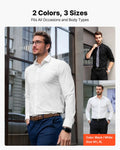 Men's Long Sleeve Button Up Shirt White Slim Fit Wrinkle-free